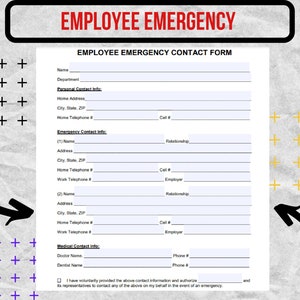 従業員緊急連絡先フォーム - 従業員緊急連絡先テンプレート - 従業員緊急連絡先フォーム