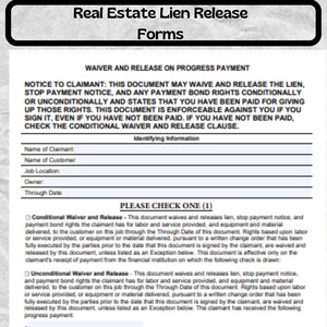 Real Estate Lien Release - Real Estate Lien Release Form - Real Estate Lien Release template