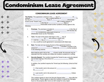 Condominium Lease Agreement, Condominium Lease Agreement form, Condominium Lease Agreement template