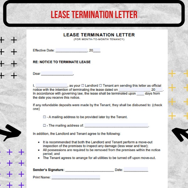 Lease Termination Letter forms /  Lease Termination Letter template /  Lease Termination Letter (Month-to-Month Tenancy)