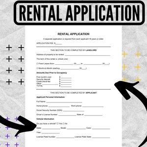 Rental Application / Tenant, Landlord Agreement / (DOCX + PDF)