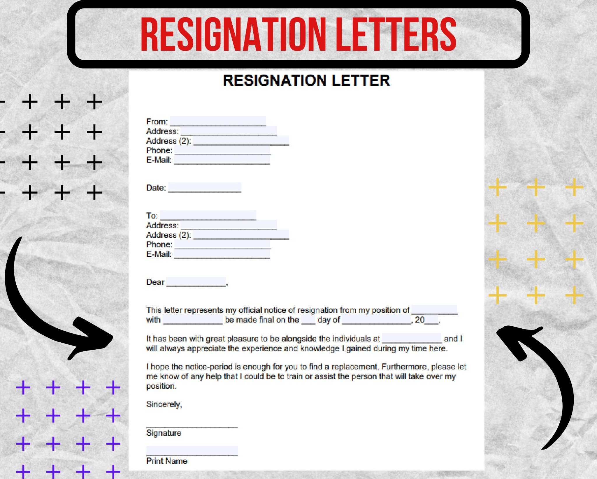 Resignation Letters Resignation Letters Forms Resignation - Etsy