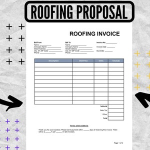 Roofing Invoice / Roofing Invoice Template / Roofing Invoice forms
