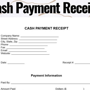 Cash Payment Receipt, Cash Payment Receipt forms, Cash Payment Receipt template