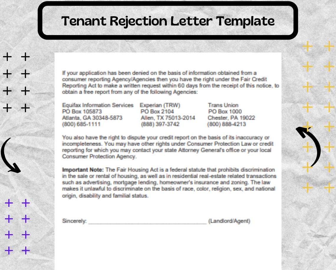 Tenant Rejection Letter Form Tenant Rejection Letter Template Editable