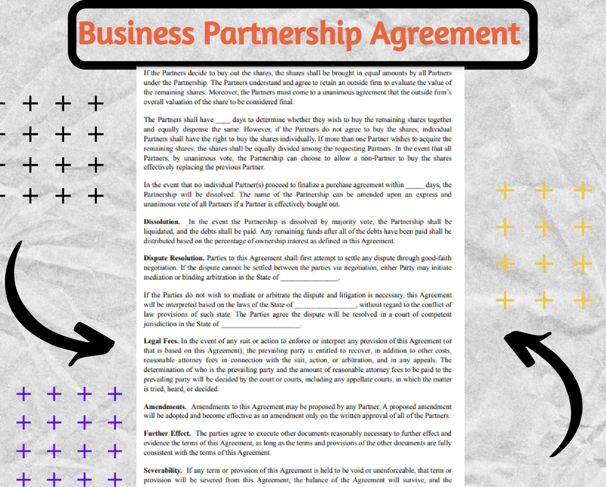 Business Partnership Business Partnership Agreement Legal - Etsy