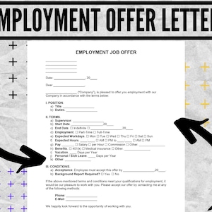 Formulario de carta de oferta de empleo, plantilla de carta de oferta de empleo, carta de oferta de empleo, oferta de trabajo de empleo