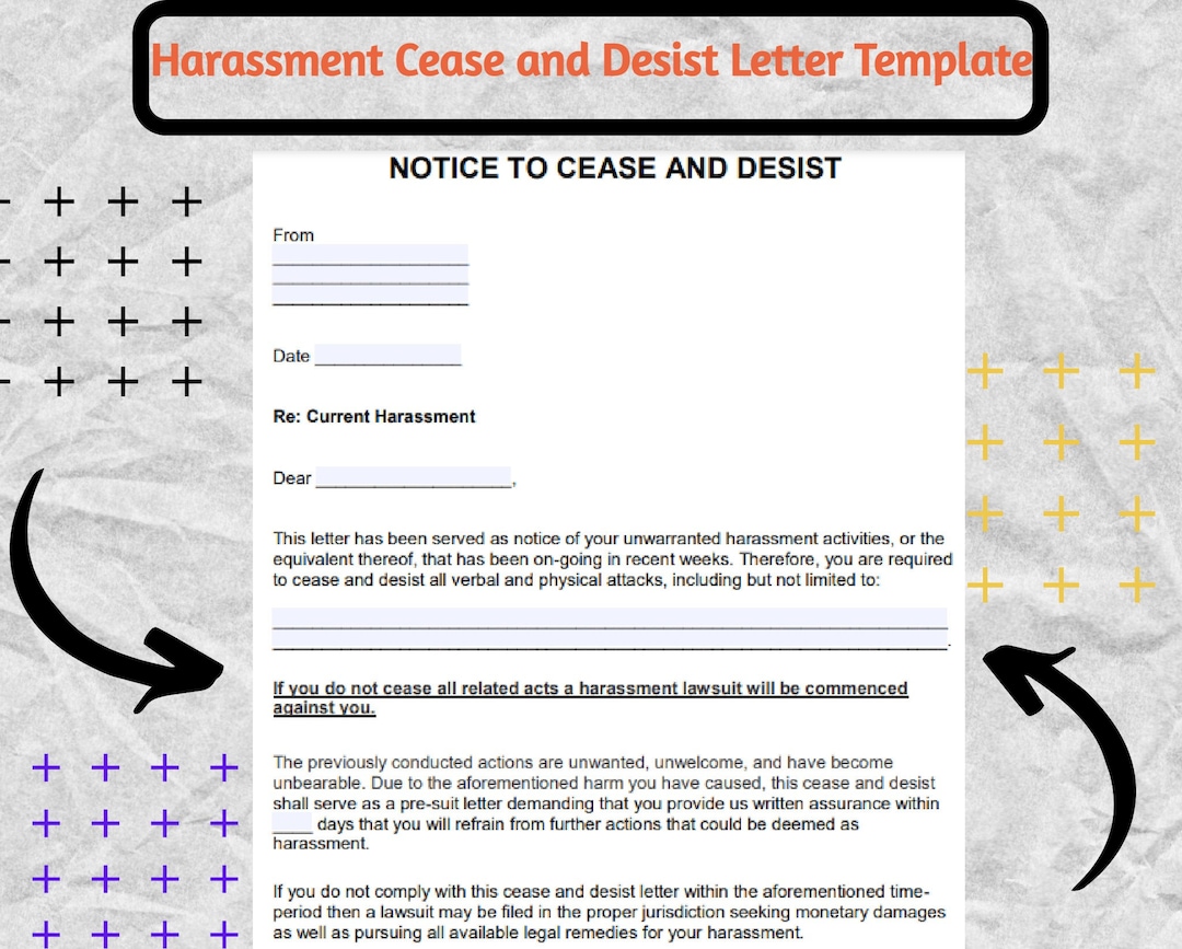 Harassment Cease and Desist , Harassment Cease and Desist Letter