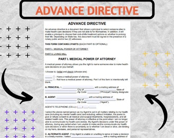 Advance Directive Form - Advance Directive Form - Advance Directive template - EASY TO EDIT