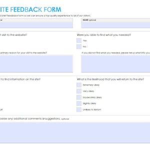 Employee Feedback Form - Employee Feedback Template - Human Resources - HR Templates - Editable