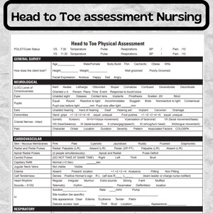Head to Toe assessment Nursing-  Head to Toe assessment Nursing Template - Head to Toe assessment Nursing form