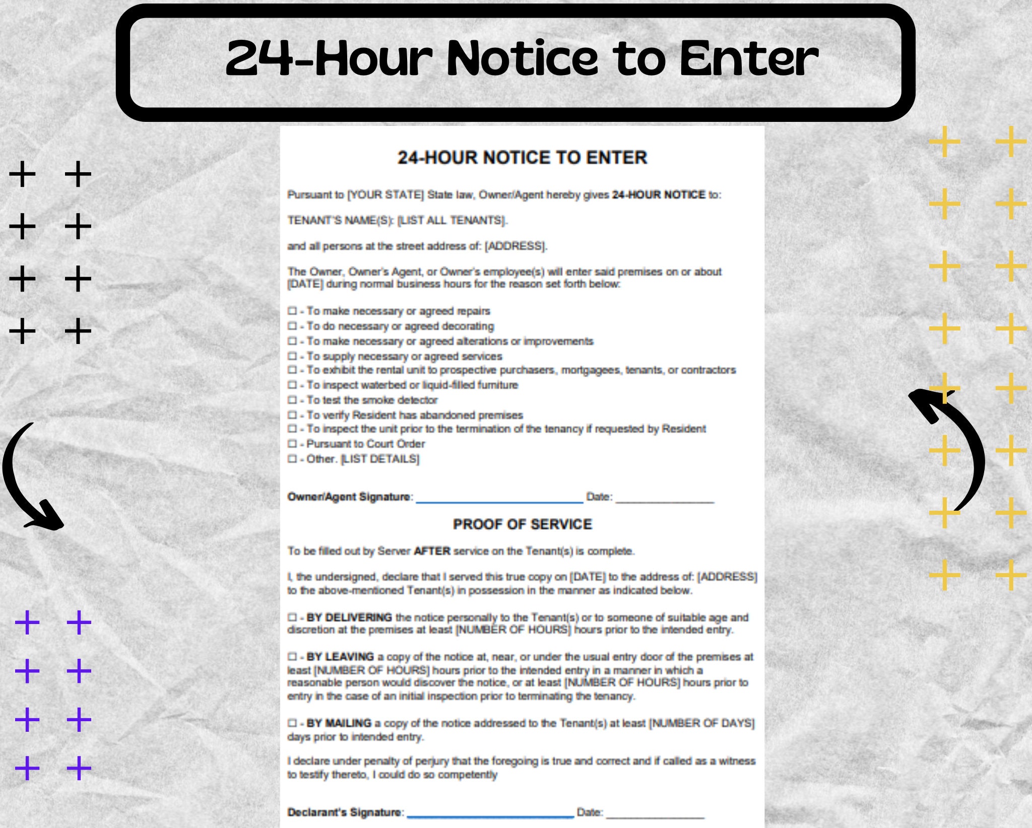 Free Printable Ohio 24 Hour Notice To Enter Property Template