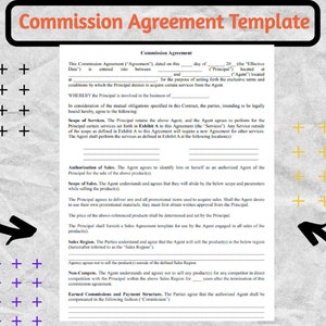 Formulieren voor commissieovereenkomsten, sjabloon voor commissieovereenkomsten, commissieverkoopovereenkomst, werknemerscontract, verkoopmedewerkersovereenkomst