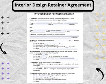 Interior Design Retainer Agreement- Interior Design Retainer Agreement Template -  Interior Design Retainer Agreement form