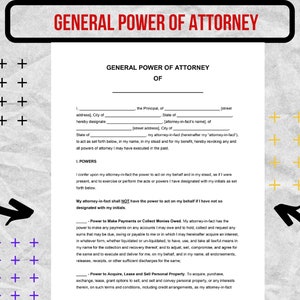 General Power of Attorney - General Power of Attorney form - General Power of Attorney templates - Easy to edit / Docx+ PDF
