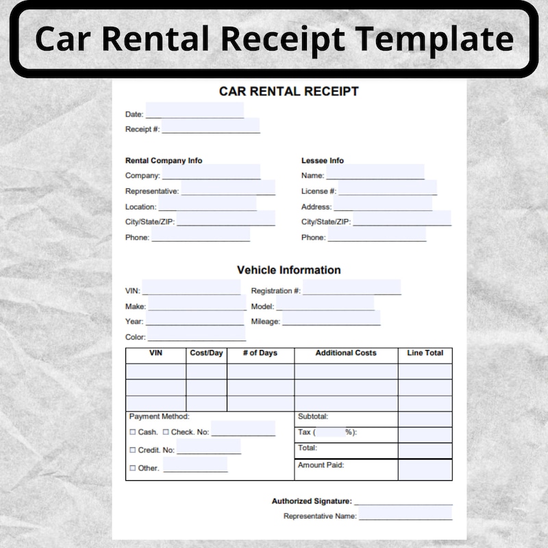 Receipt Template - Etsy