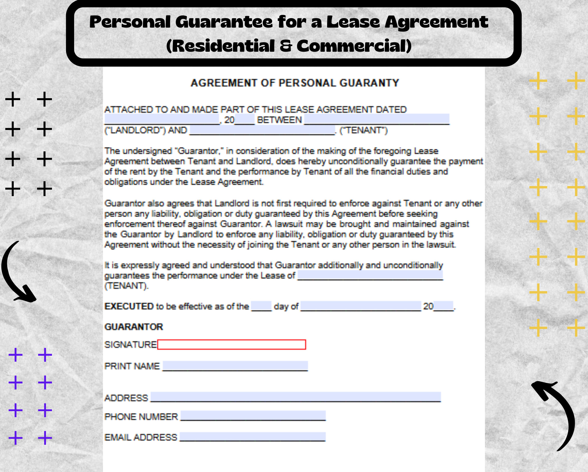 Personal guaranty of lease best sale