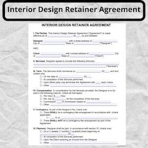 Interior Design Retainer Agreement - Interior Design Retainer Agreement forms - Interior Design Retainer Agreement templates