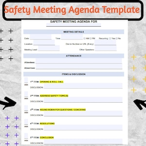 Safety Meeting Agenda , Safety Meeting Agenda form , Safety Meeting Agenda Template