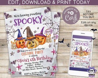 Halloween Birthday Costume Party | Birthday | Digital Invitation | Instant Download | Editable | You Edit