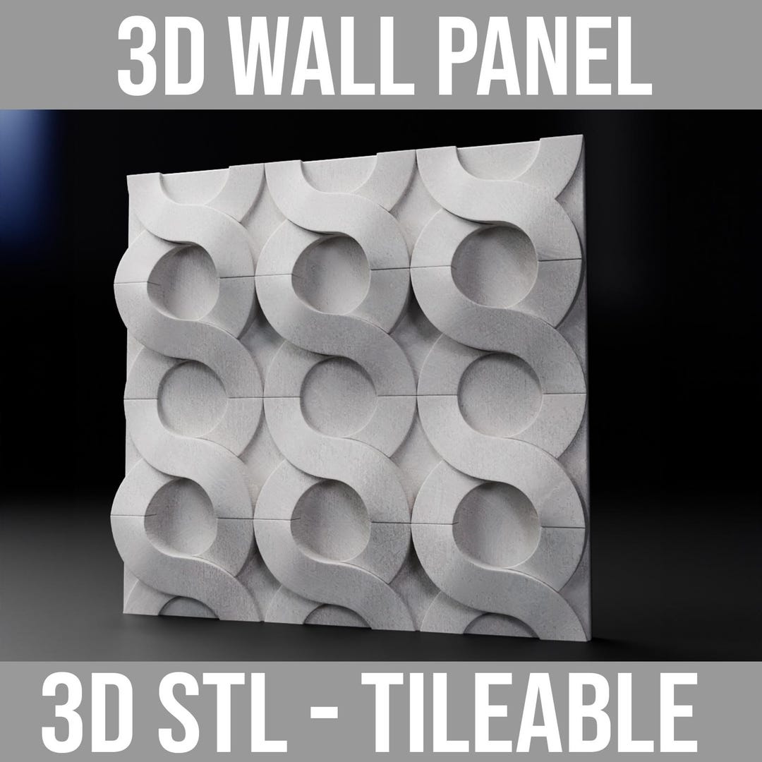 3D Wall Panel Design File | Chain Mail Link | Tileable Scalable Art ...