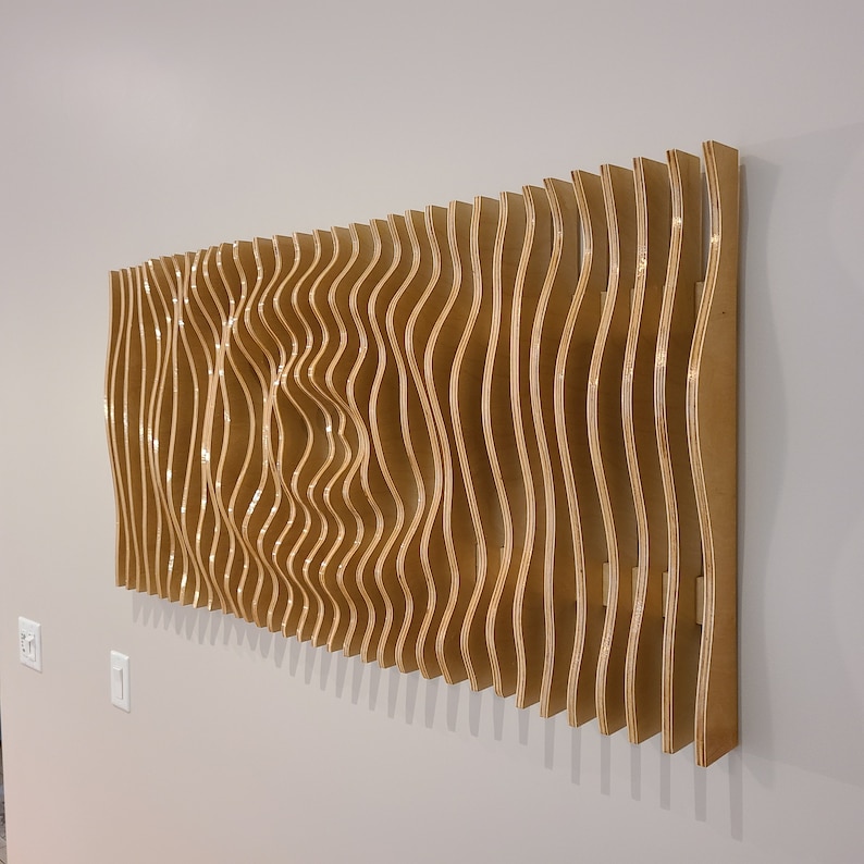 Wavy Wood Panel CNC File: 3D Parametric Wall Decor (digital Download ...