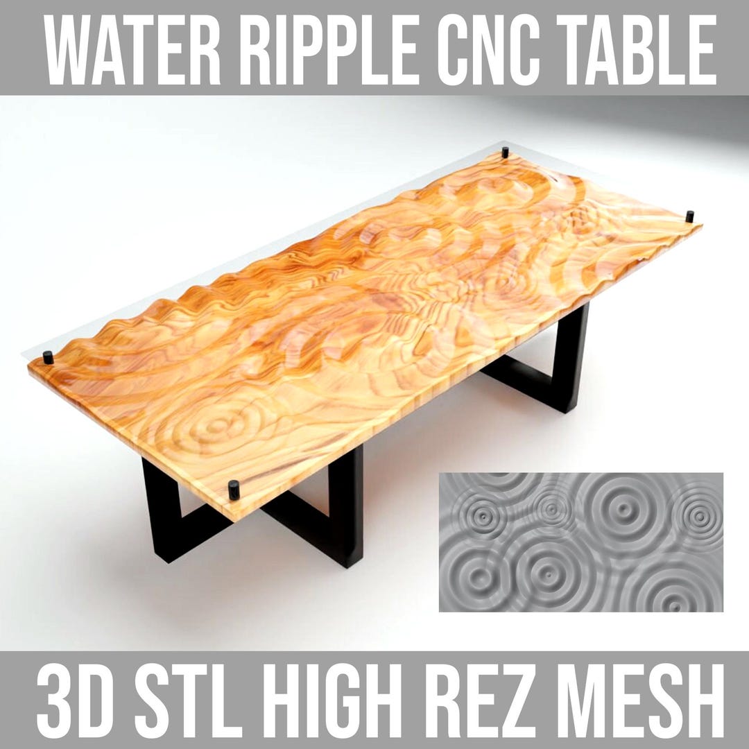 Water Ripple Table Top STL File: CNC Carving Artistic Panel (digital ...