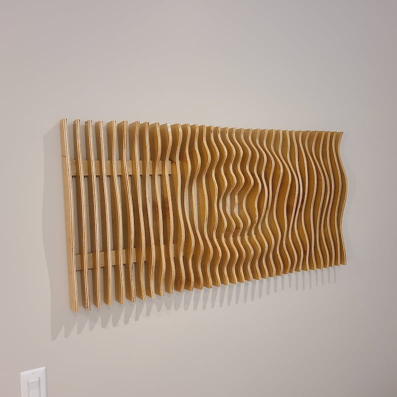 Wavy Wood Panel CNC File: 3D Parametric Wall Decor (digital Download ...