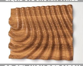 3D Wall Panel Design File | CNC Stl File | Dimensional Wall Art | Carved Wood Panel | Wavy Wall Decor | Wood Relief Panel | INSTANT DOWNLOAD