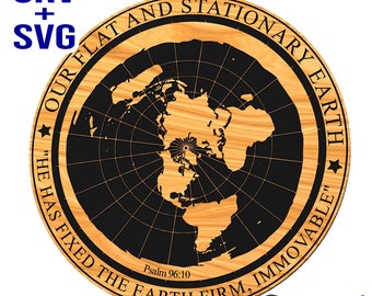 CNC file Flat Earth Gleason Map Projection Azimuthal Novelty Sign V-Carving or graphic design SVG included for Carving V-Carve Pro CRV
