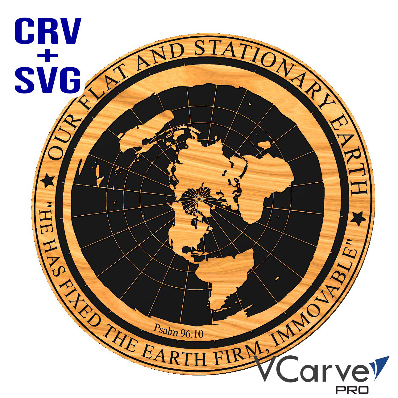 Flat Earth Gleason Map: CNC Carving SVG File (v-carve Pro) - Etsy