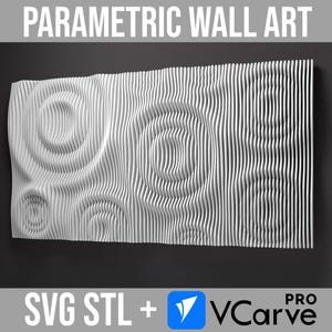 Parametric Wall Art Cut File | Water Ripple Wall Art | 3D Abstract Wood Relief | Wood Gallery Wall | CNC Router Cut Files | INSTANT DOWNLOAD