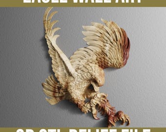 3D Weißkopfseeadler STL Reliefdatei: CNC Design Fräser Schnittdatei