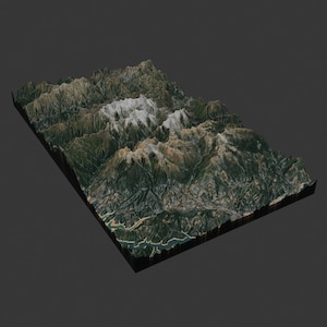 Sawtooth Mt. California - 3D Topographic STL File for 3D printing, CNC carving, 3D modelling, architecture