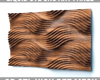 3D gewellte Holz Wandplatte CNC Design (STL Datei)