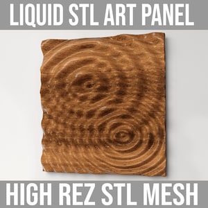 3D Wall Panel Design File | CNC Stl File | Dimensional Wall Art | Carved Wood Panel | Water Ripple | Wood Relief Panel | INSTANT DOWNLOAD