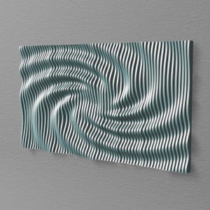 Parametric Wave Wall Art: Vortex 3D Wood Relief CNC Cut File (Digital Download)
