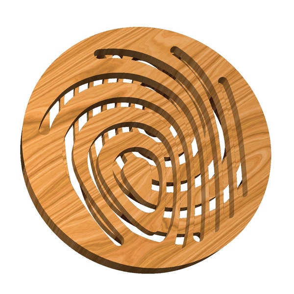 Trivet Topo Round 6 Inch Vectric VCarve Pro file + vector patterns #05 for CNC Carving Cooking Baking Kitchen