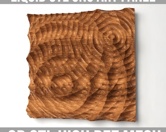 Water Ripple 3D Wall Panel Design: CNC STL-Datei (Digitaler Download)