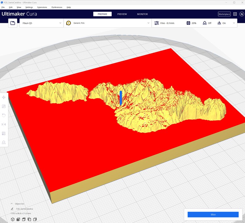 Santa Catalina Island Topographic 3D Model STL File (digital Download ...