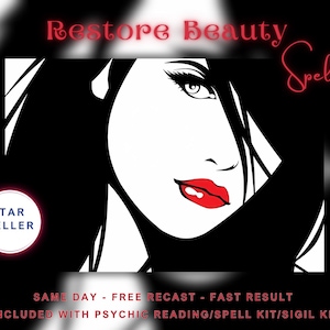 Spell For Beauty, Restore Your Youth, Included With Psychic Reading/Spell Kit/Sigil Kit.