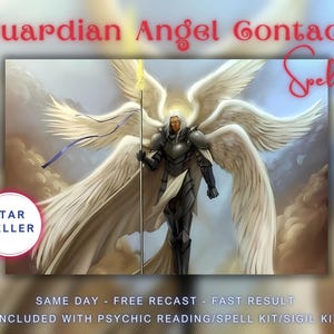 Spell For Guardian Angel Contact, Included With Psychic Reading/Spell Kit/Sigil Kit.