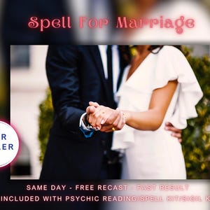 Spell For Marriage, Included With Psychic Reading/Spell Kit/Sigil Kit.