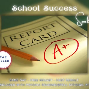 Spell For School Success, Included With Psychic Reading/Spell Kit/Sigil Kit.