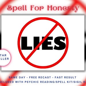 Spell For Honesty, Included With Psychic Reading/Spell Kit/Sigil Kit.
