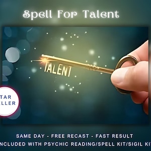 Spell For Talent, Included With Psychic Reading/Spell Kit/Sigil Kit.