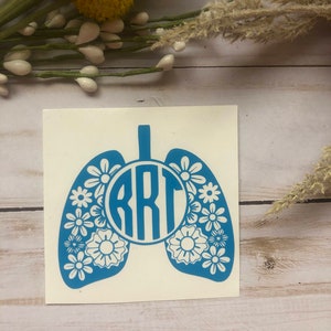Floral Lungs Monogram Decal.  Personalization available