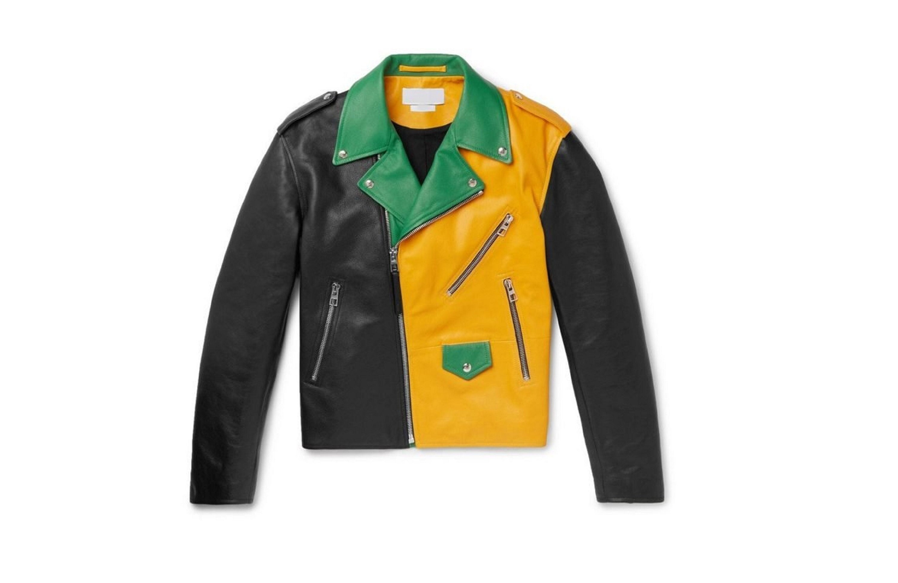 Women's Yellow Leather Jackets Motorcycle Bomber Biker - Mready