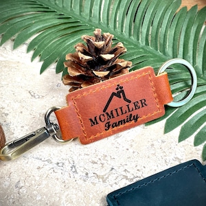 Personalized Family Name Keychain, Custom New Home Keychain, Housewarming Gift For Couple, New Home Gift, New Homeowner Custom Keychain
