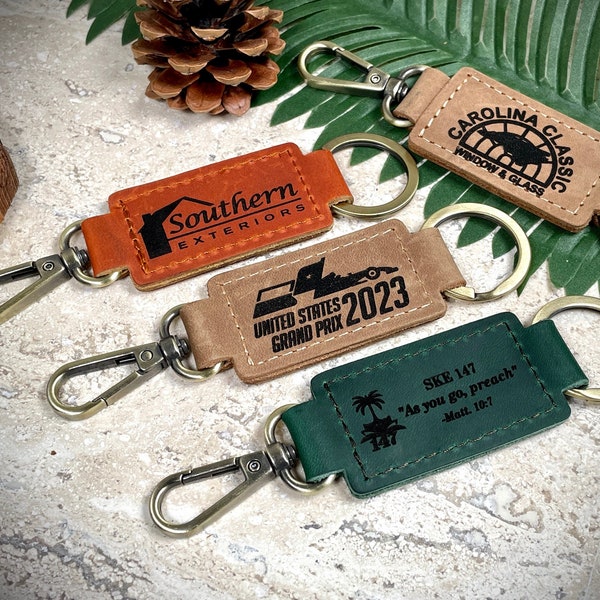 Corporate Gifts for Employees, Personalized Keychain, Leather Keychain, Keychain Teacher, Keychain for Keys, Party Favors, Fundraising